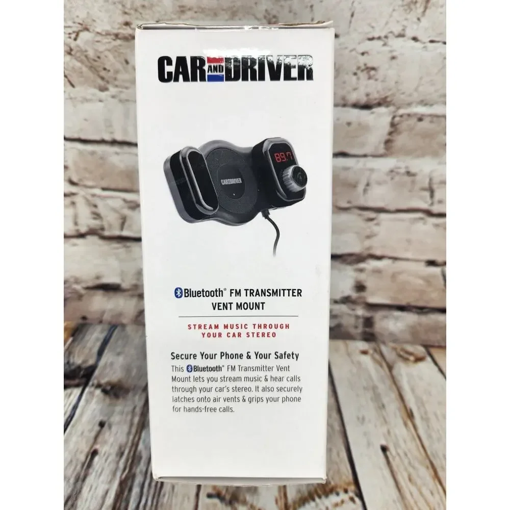 Car And Driver FM Transmitter Vent Mount Bluetooth Phone Mount